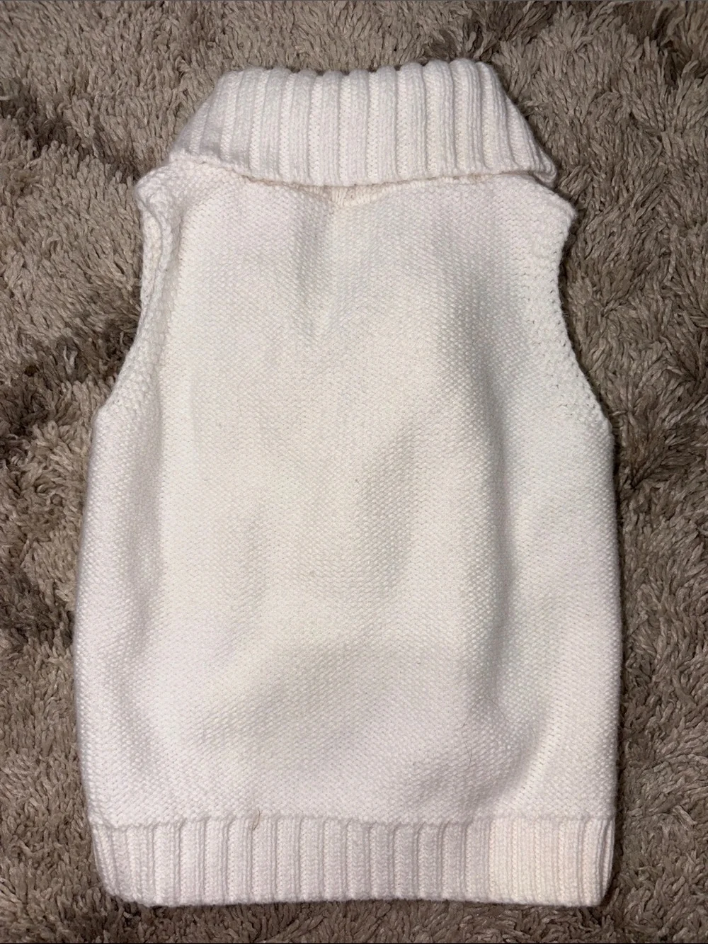 Carter's Cream Cable Knit Shawl Collar Sweater Vest